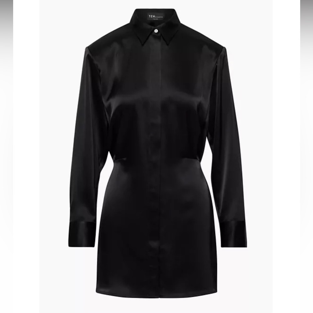 NWT Ten by Babaton Sleuth Satin Dress in Black